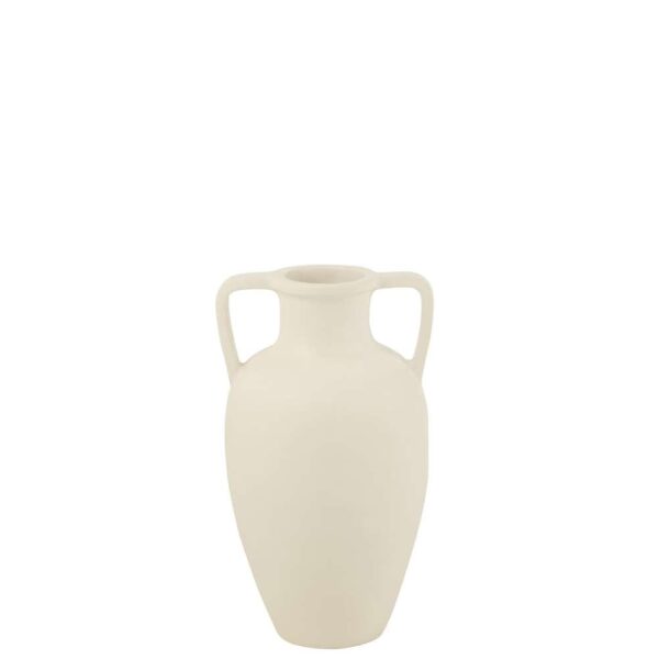 VASE 2 ARMS TERRACOTTA WHITE SMALL