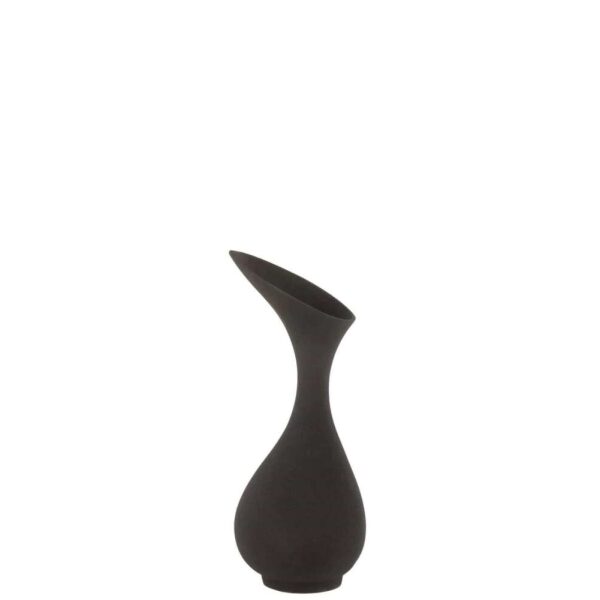 VASE OLIVIA ROUGH ALUMINIUM BLACK SMALL