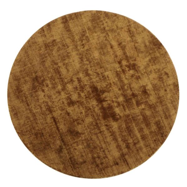 CARPET ROUND HANDMADE VISCOSE BROWN