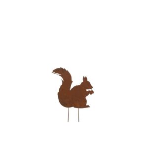 DECORATION GARDEN SQUIRREL SMALL IRON RUST