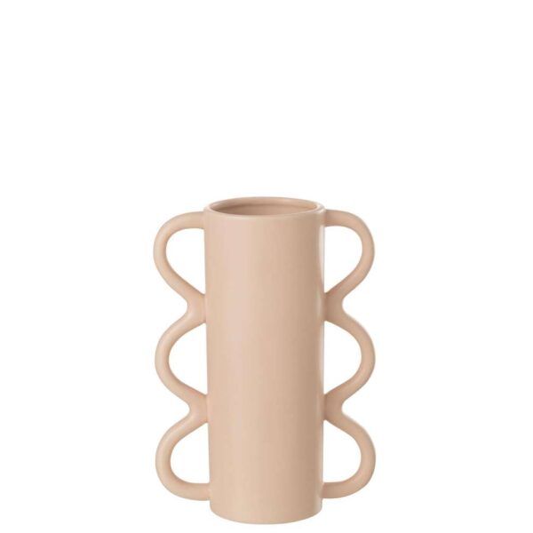 VASE WAVY HANDLE DOLOMITE PINK SMALL
