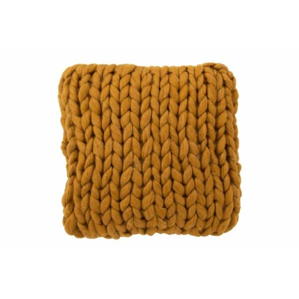 CUSHION KNITTED ACRYLIC OCHRE