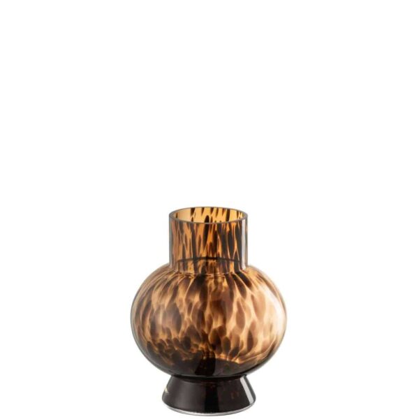 VASE BALL DOT BROWN GLASS SMALL