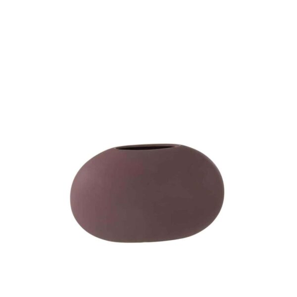 VASE OVAL FLAT CERAMIC DARK PURPLE