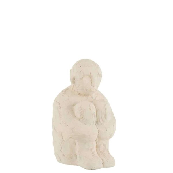 FIGURE SITTING CEMENT WHITE LARGE