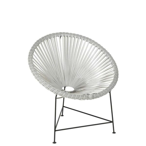 CHAIR ALCO METAL/RATTAN WHITE