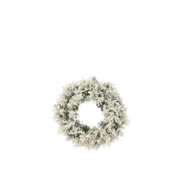 CHRISTMAS WREATH+LED WARM WHITE PLASTIC SNOWY GREEN SMALL