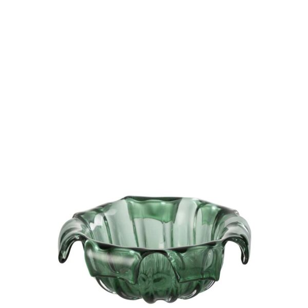 BOWL DECO RETRO GLASS GREEN