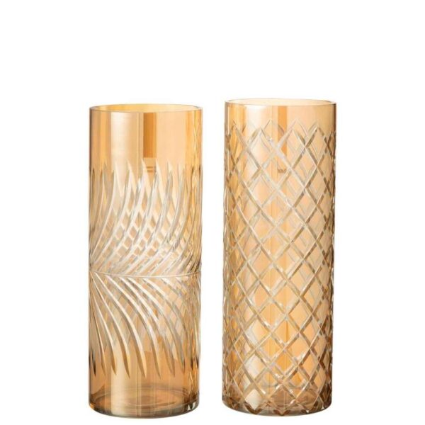 HURRICANE DIAMOND GLASS GOLD X-LARGE ASSORTMENT OF 2