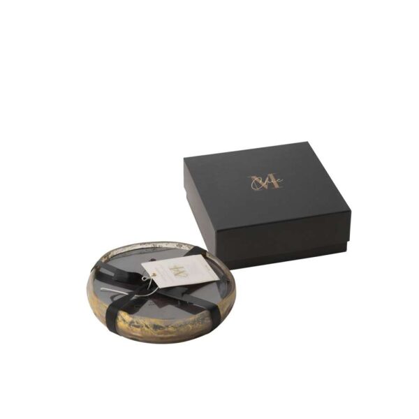 SCENTED CANDLE M-CHIC GLASS GOLD/BLACK MEDIUM-20H