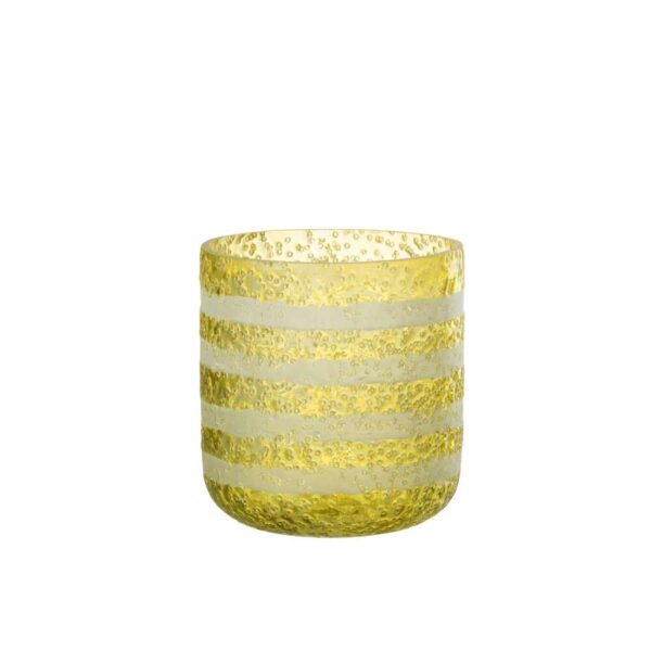 HURRICANE STRIPES GLASS YELLOW/WHITE LARGE