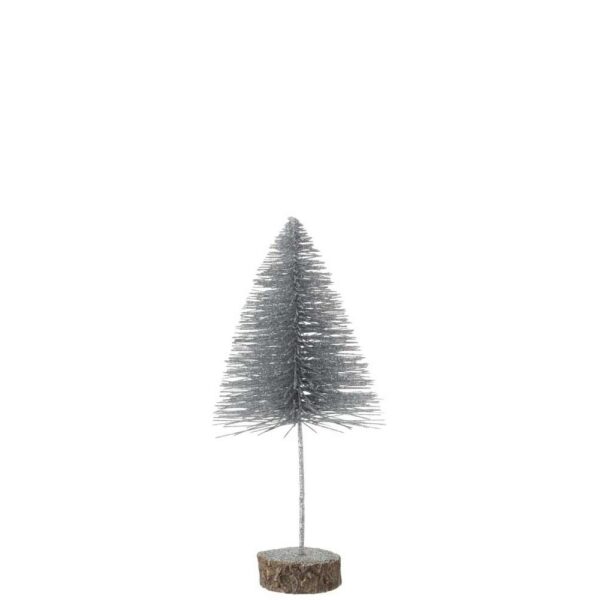 CHRISTMAS TREE DECO GLITTER SILVER MEDIUM
