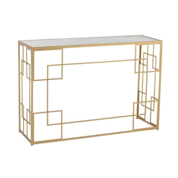 CONSOLE LINES METAL/GLASS GOLD