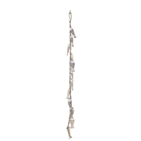 HANGER FISH 12 ALBASIA WOOD/RAFFIA BROWN/WHITE