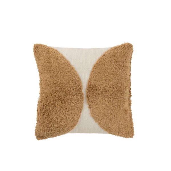 CUSHION SEMI CIRCLE COTTON BROWN