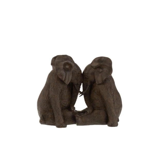 COUPLE ELEPHANT POLY DARK BROWN LARGE