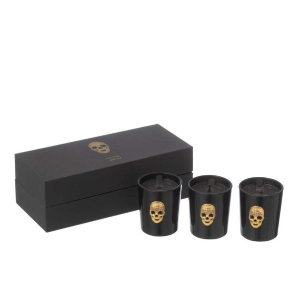 BOX OF 3 SCENTED CANDLE SKULL NUIT NOIRE-16HOURS