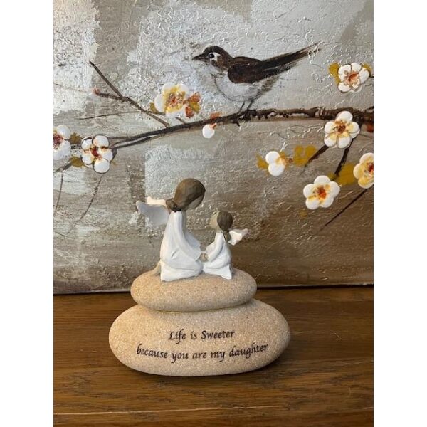 Figur engel -mor og datter- 16.5Cm