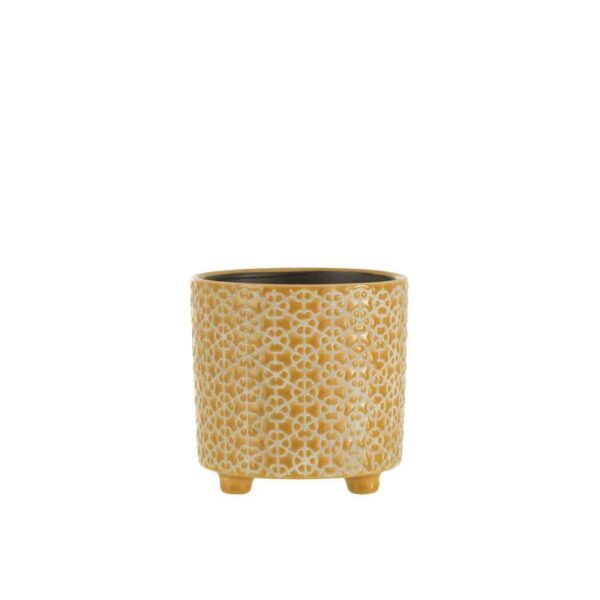FLOWERPOT FLOWER CERAMIC OCHRE MEDIUM