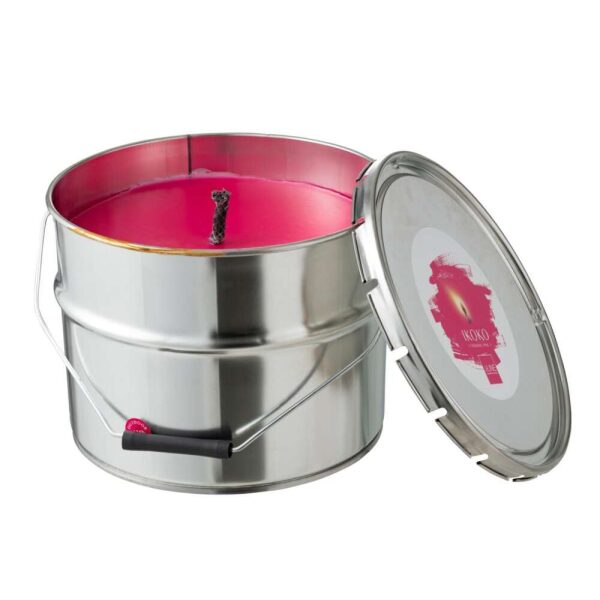 OUTDOORS CANDLE PAINT IKOKO POT METAL/WAX ORANGE LARGE 135H