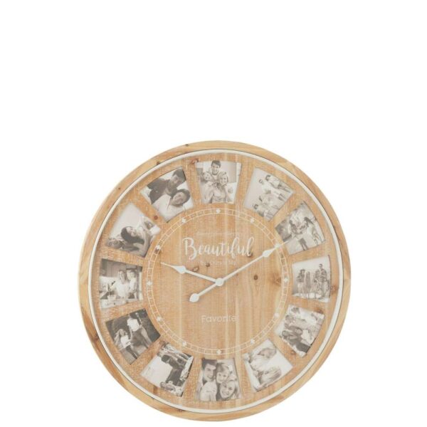WALL CLOCK PHOTO BEAUTIFUL MDF NATURAL