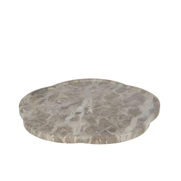 TRAY FLOWER ROTATING MARBLE BEIGE