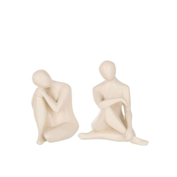 FIGURE KNEELING POLY BEIGE ASSORTMENT OF 2
