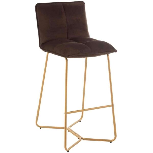 BARCHAIR PIERRE METAL/TEXTILE DARK BROWN