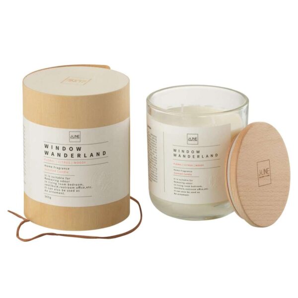 SCENTED CANDLE ROUND WINDOW  WANDERLAND  WAX TRANSPARENT LARGE-66 HOURS