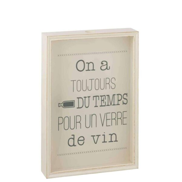 FRAME CORK UN VERRE DE VIN WOOD ANTIQUE ECRU