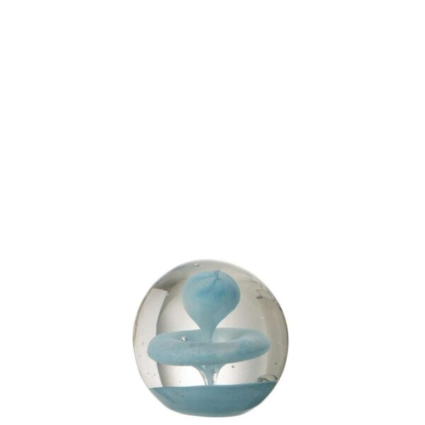 PAPERWEIGHT BUBBLE GLASS LIGHT BLUE SMALL