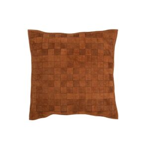 CUSHION SQUARE LITTLE LEATHER COGNAC