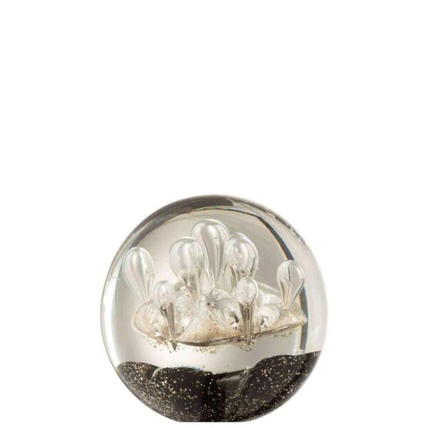 PAPERWEIGHT FIREWORKS GOLD/BLACK GLASS LARGE