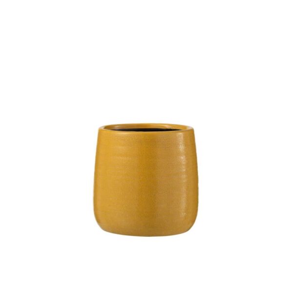 FLOWERPOT REGULAR CERAMIC OCHRE MEDIUM