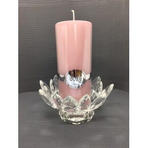 Kubbelysestake m/stett  i  Krystall , formet som en blomst  -16X8Cm