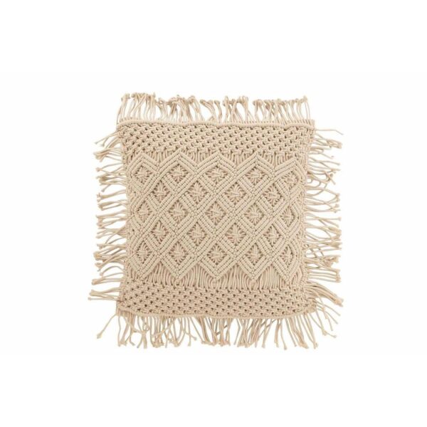CUSHION COSY DIAMOND COTTON BEIGE