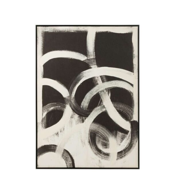 WALL DECORATION ABSTRACT CANVAS/POLY BLACK/WHITE