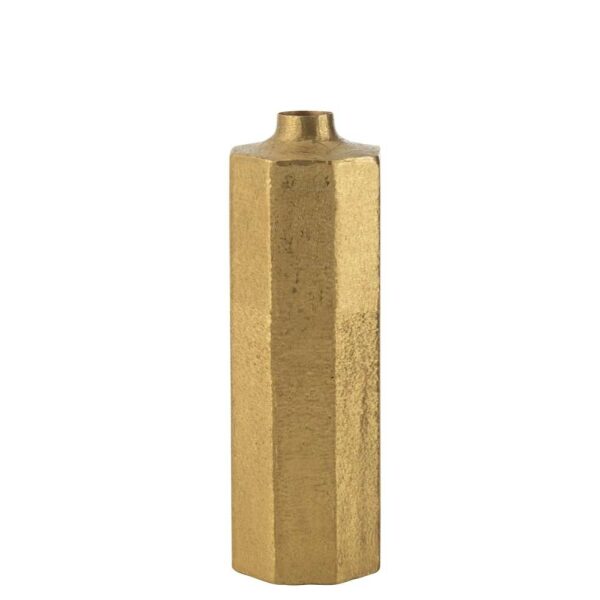 VASE OCTAGON METAL GOLD LARGE