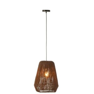 HANGING LAMP WEAVE METAL/PALM BLACK SMALL