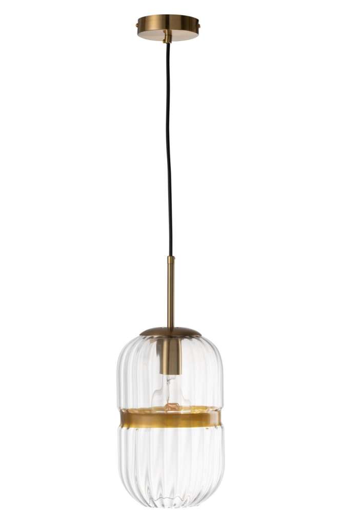 CEILING LAMP TUBE IRON/GLASS TRANSPARENT/GOLD