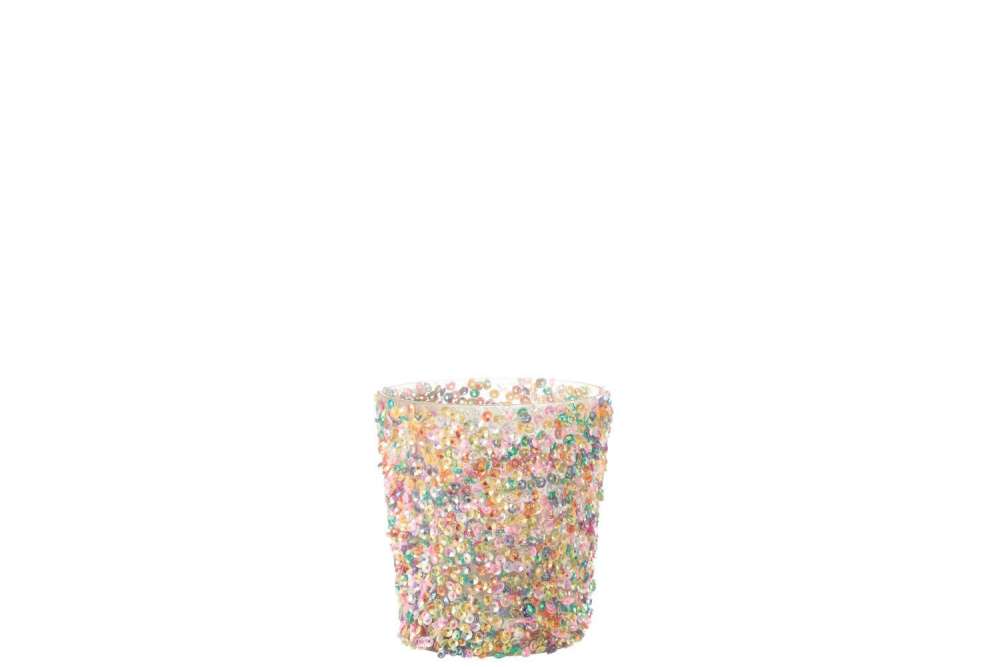 HURRICANE SEQUIN GLASS PASTEL LARGE