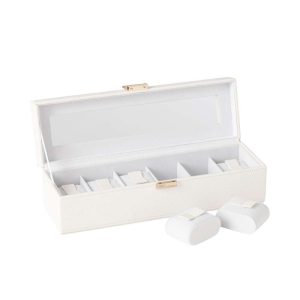 SWATCH BOX 6 COMPARTMENTS ARTIFICIAL LEATHER WHITE