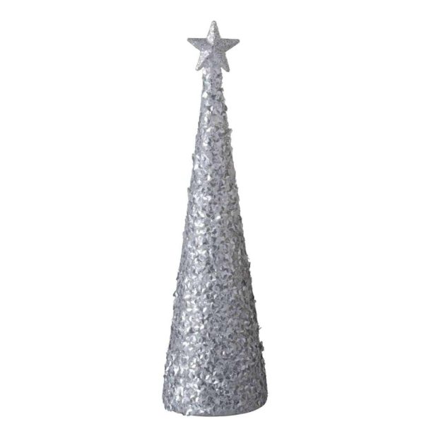 CONE+STAR+LED SUGAR GLASS WHITE LARGE
