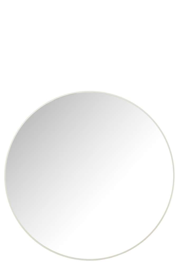 MIRROR ROUND GLASS/METAL WHITE LARGE