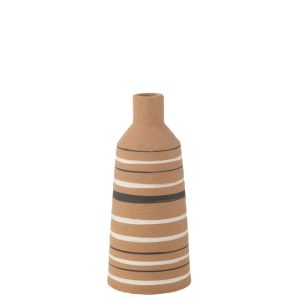 VASE TUKANO STRIPES TERRA BROWN/BLACK/WHITE LARGE