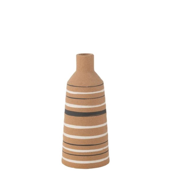 VASE TUKANO STRIPES TERRA BROWN/BLACK/WHITE LARGE