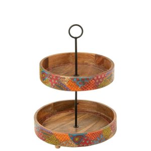 TRAY 2 LEVELS DELHI MANGO WOOD MIX