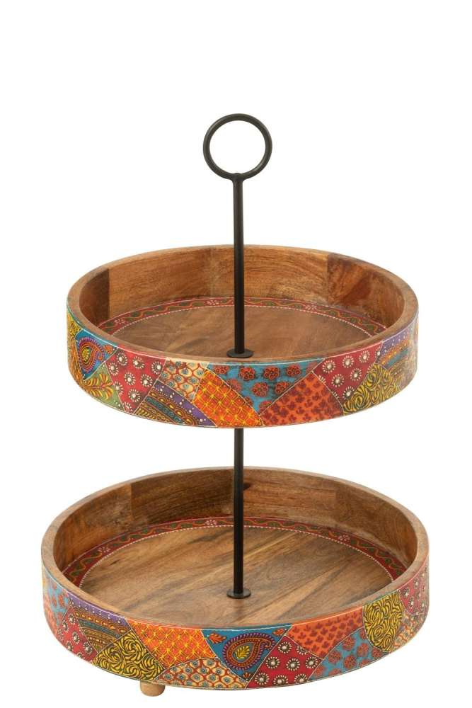 TRAY 2 LEVELS DELHI MANGO WOOD MIX