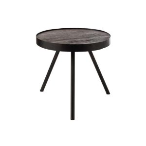 SIDE TABLE FIEN HIGH MANGO WOOD IRON DARK BROWN BLACK