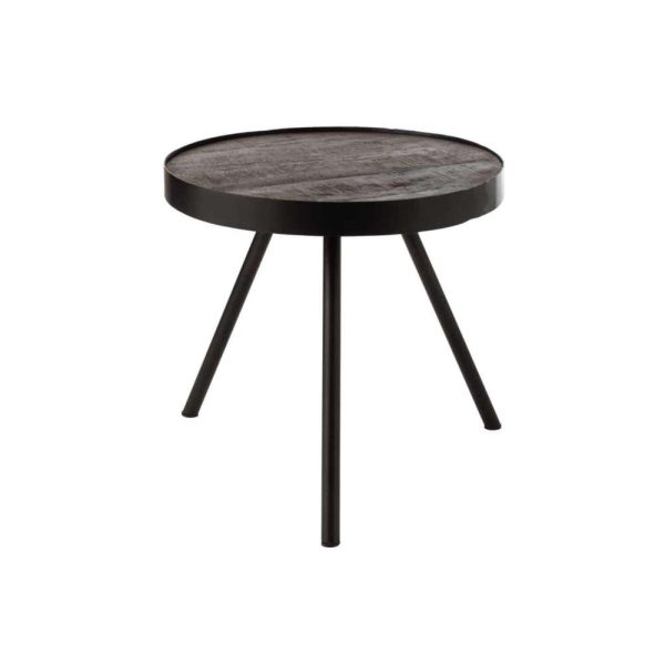 SIDE TABLE FIEN HIGH MANGO WOOD IRON DARK BROWN BLACK